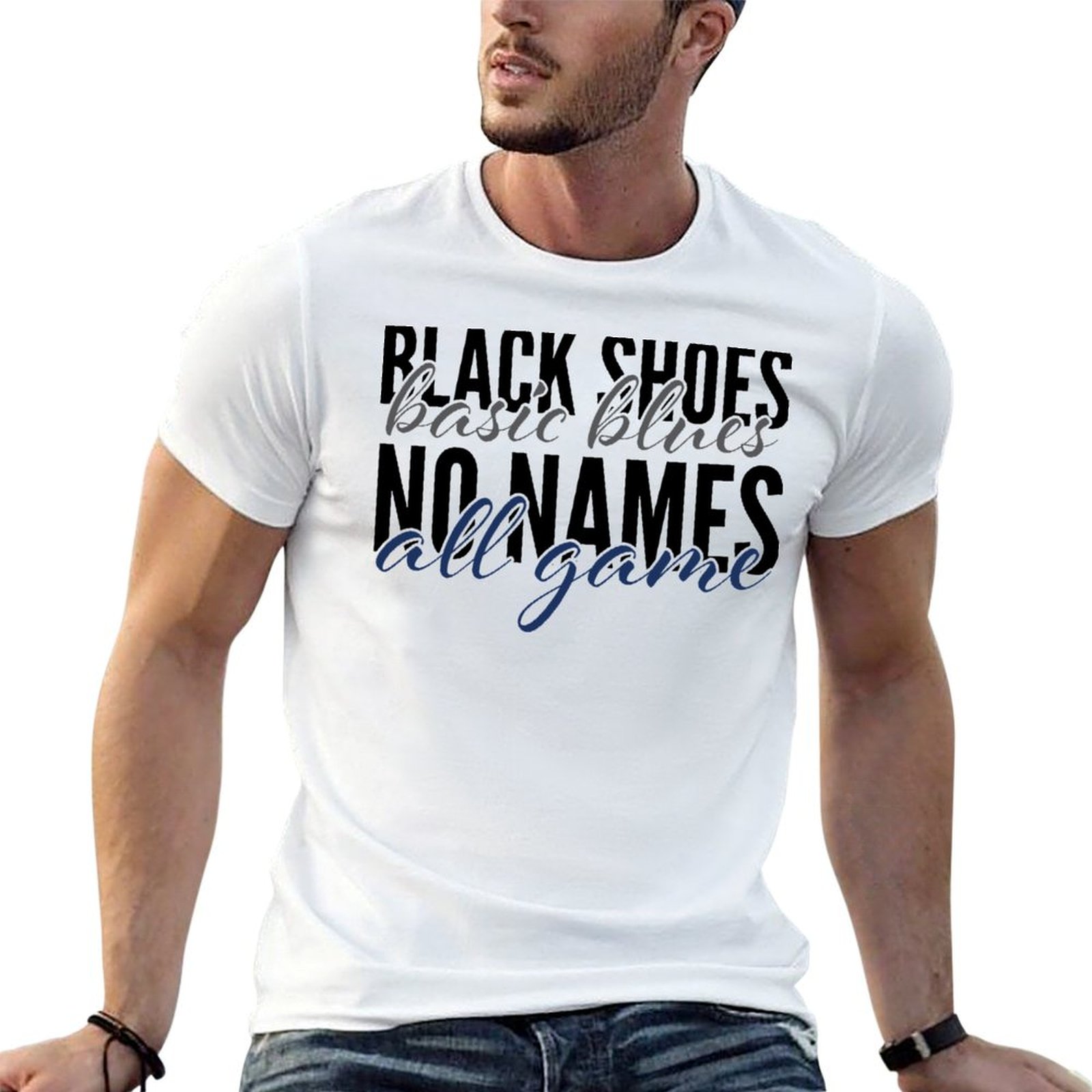 Men'S Shoes For Crews - Schwarze Schuhe, Basic Blues... T-Shirt mit