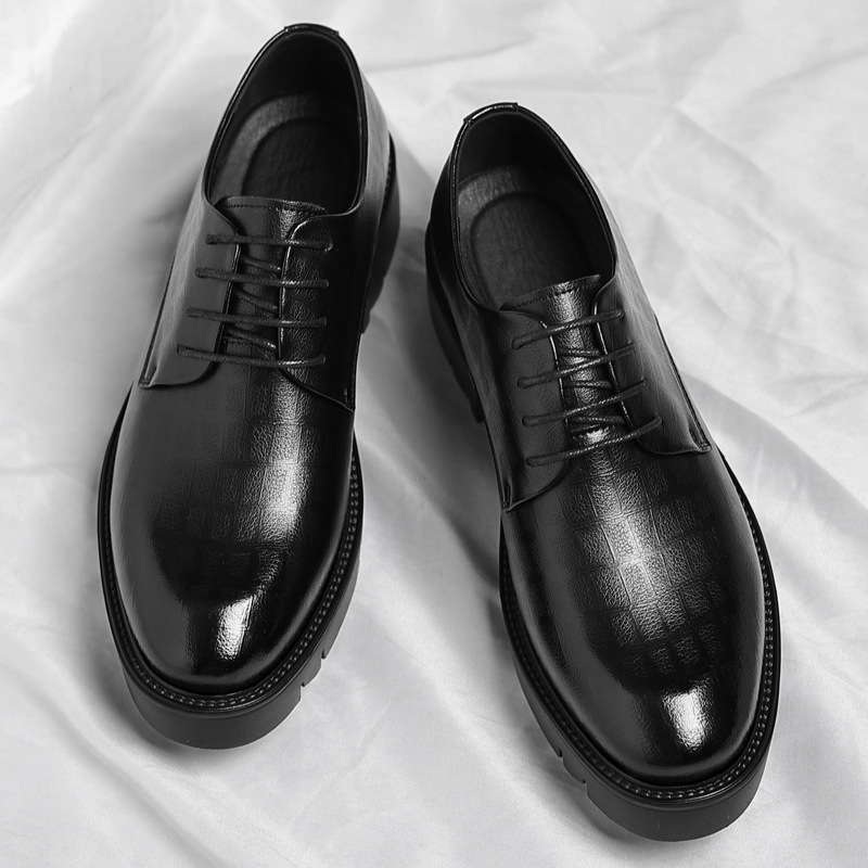 Men Shoes Official - Herren Business-Lederschuhe mit dicker Sohle und