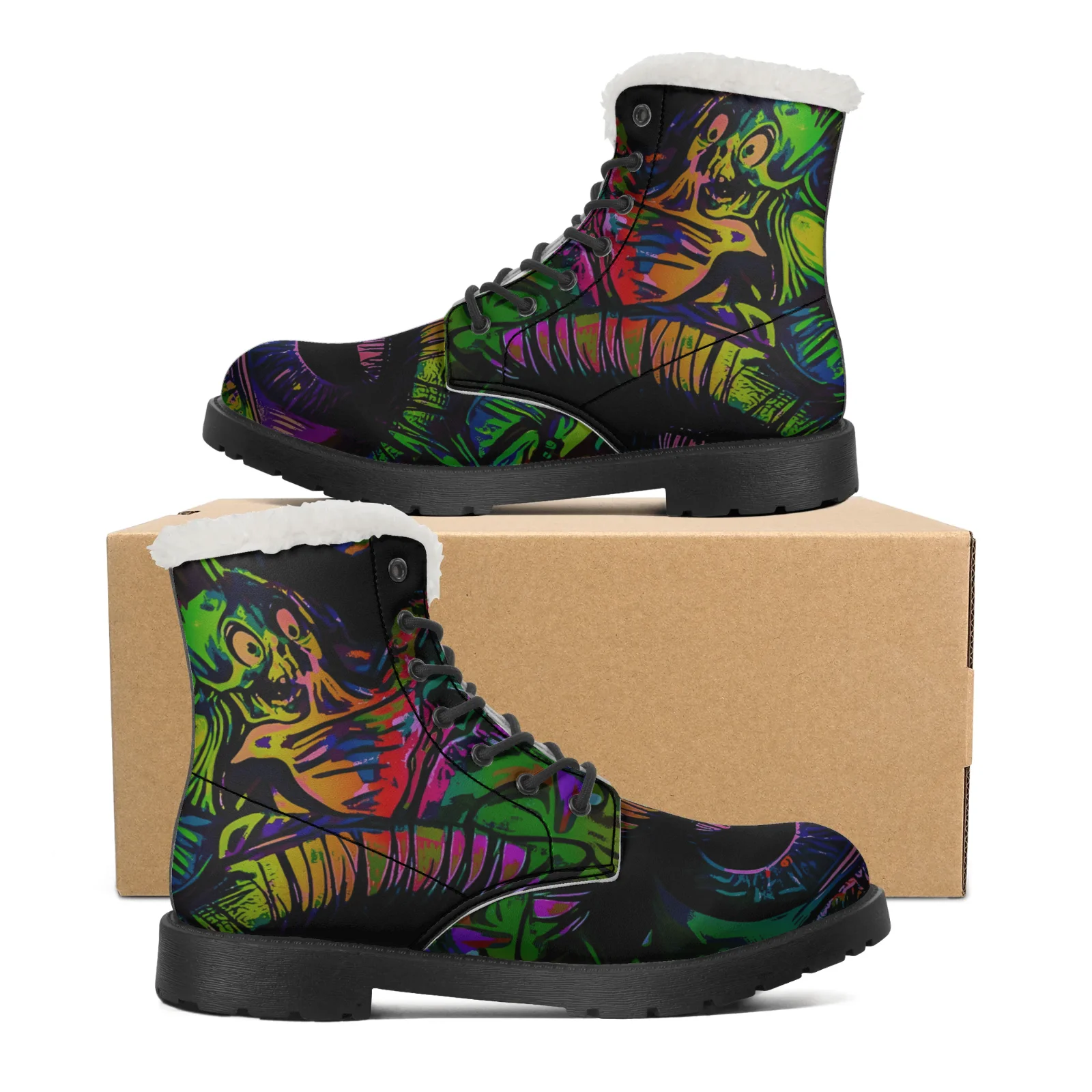 Men Shoes Eu To Us Size - Coole Design-Plüsch-Schneestiefel für Männer und Frauen,