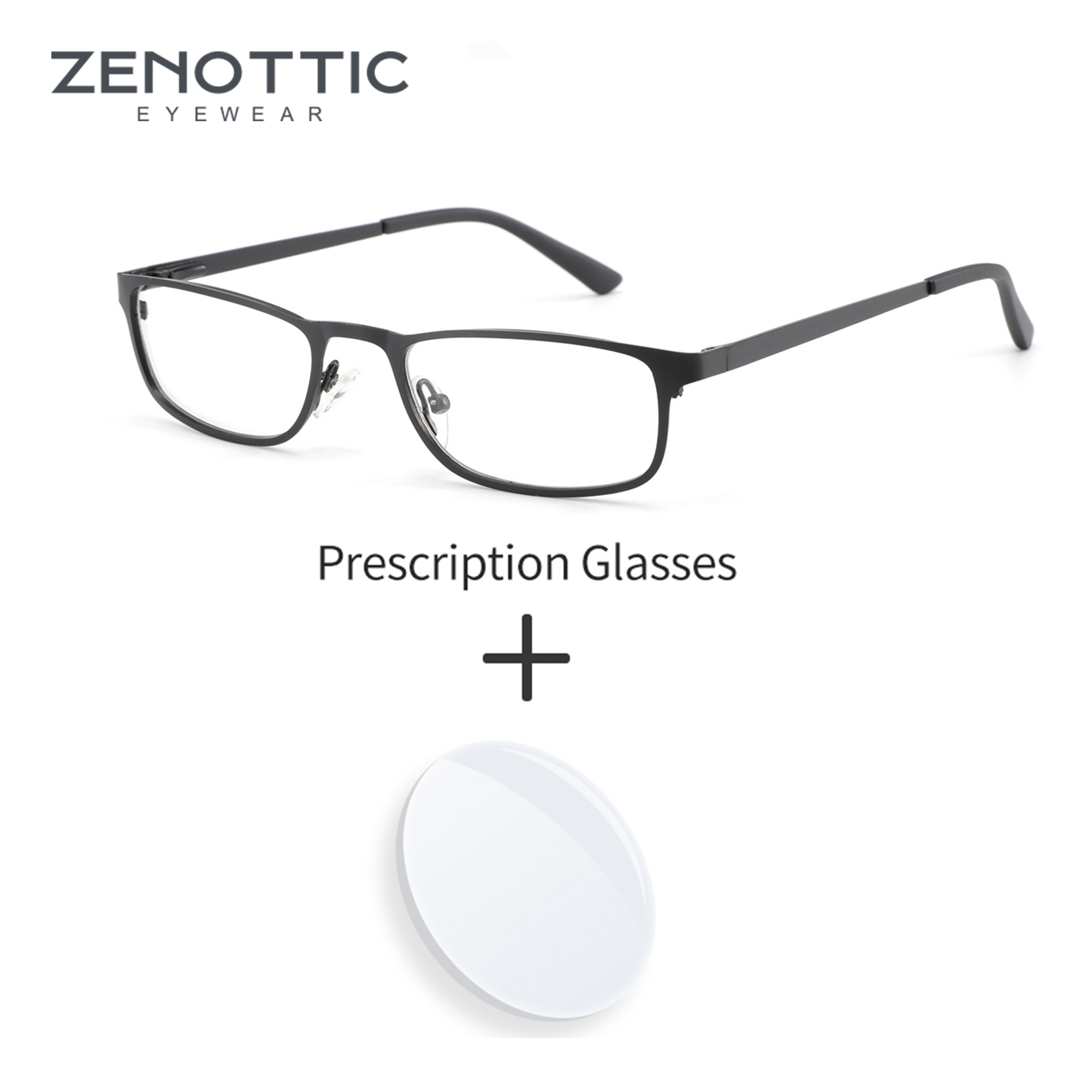 Men Shoes Zegna - ZENOTTIC Hochwertige Metallbrille Kleines Rechteck Myopie