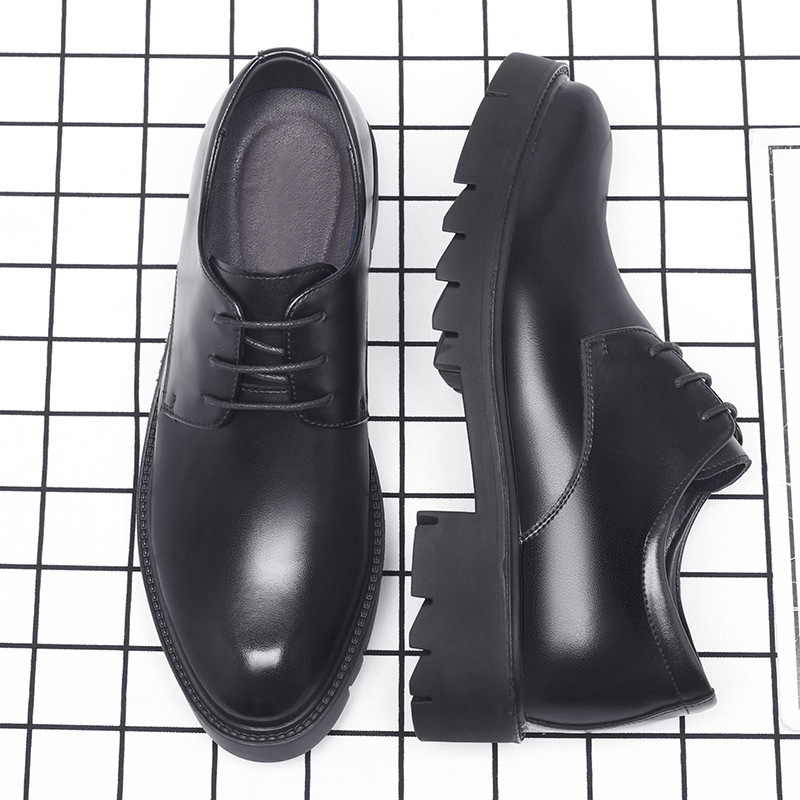 Men Shoes Official - Herrenschuhe aus schwarzem Leder mit Schnürung,