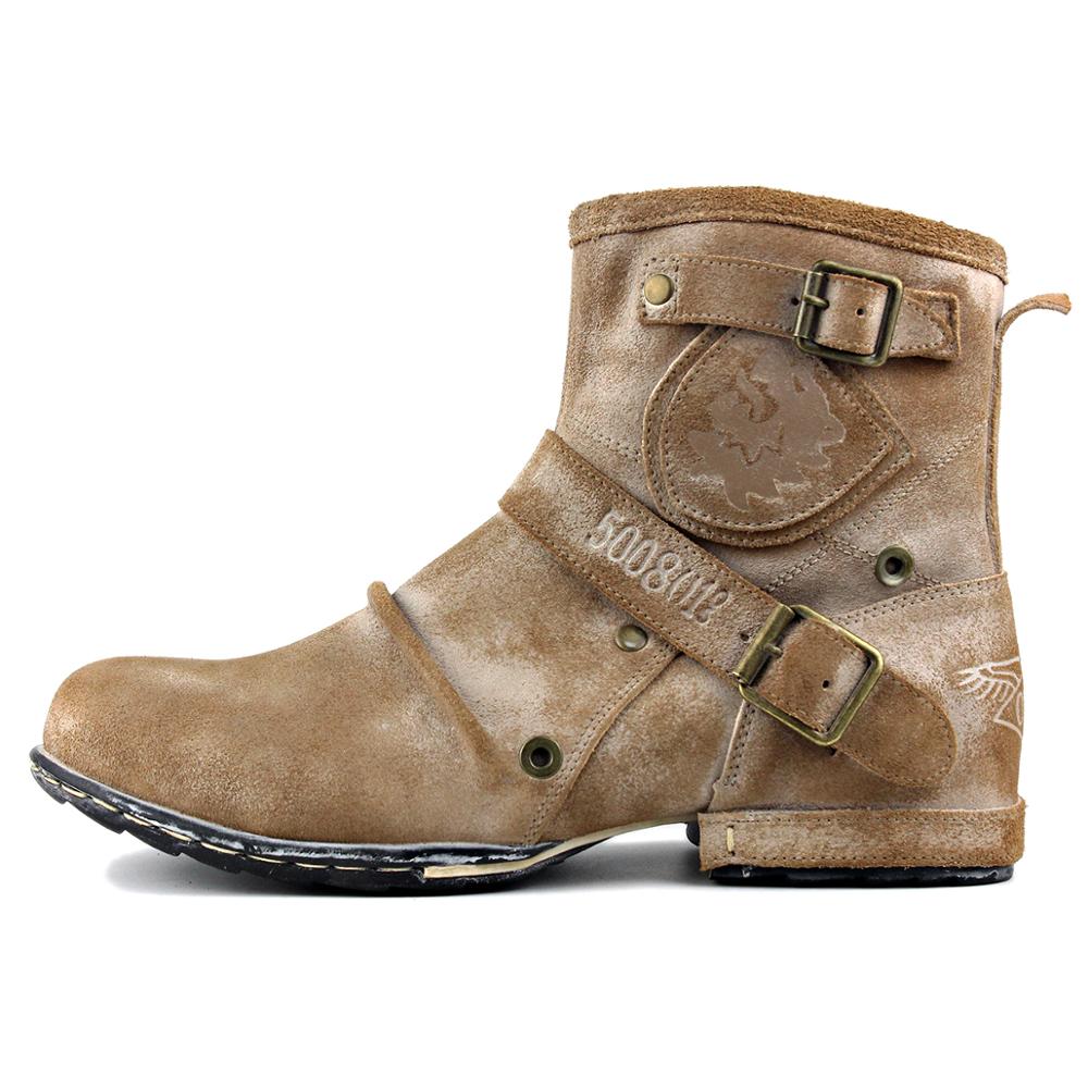 Men'S Shoes Zone - Herren-Knöchelstiefel Cowboy-Chukka-Stiefel mit Reißverschluss Motorradstiefel aus