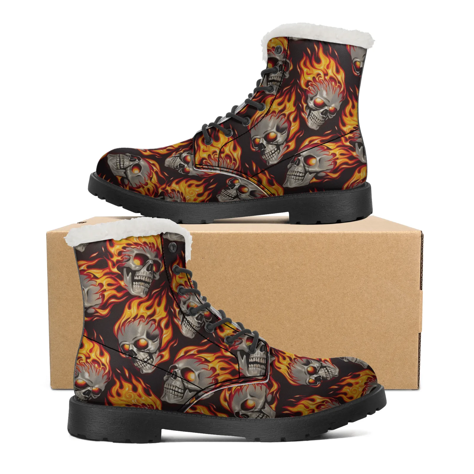 Schneestiefel mit Feuerschädel – Men Shoes Eu To Us Size Bewertung und Preis
