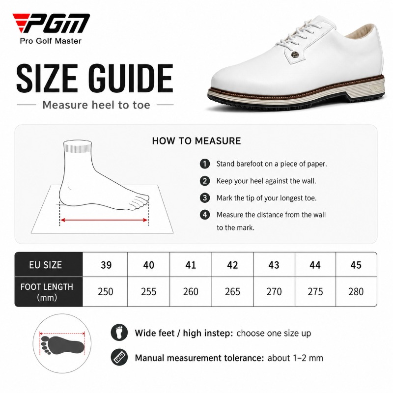 PGM Herren-Golfschuhe aus Rind – Men Shoes Eu To Us Size Bewertung und Preis